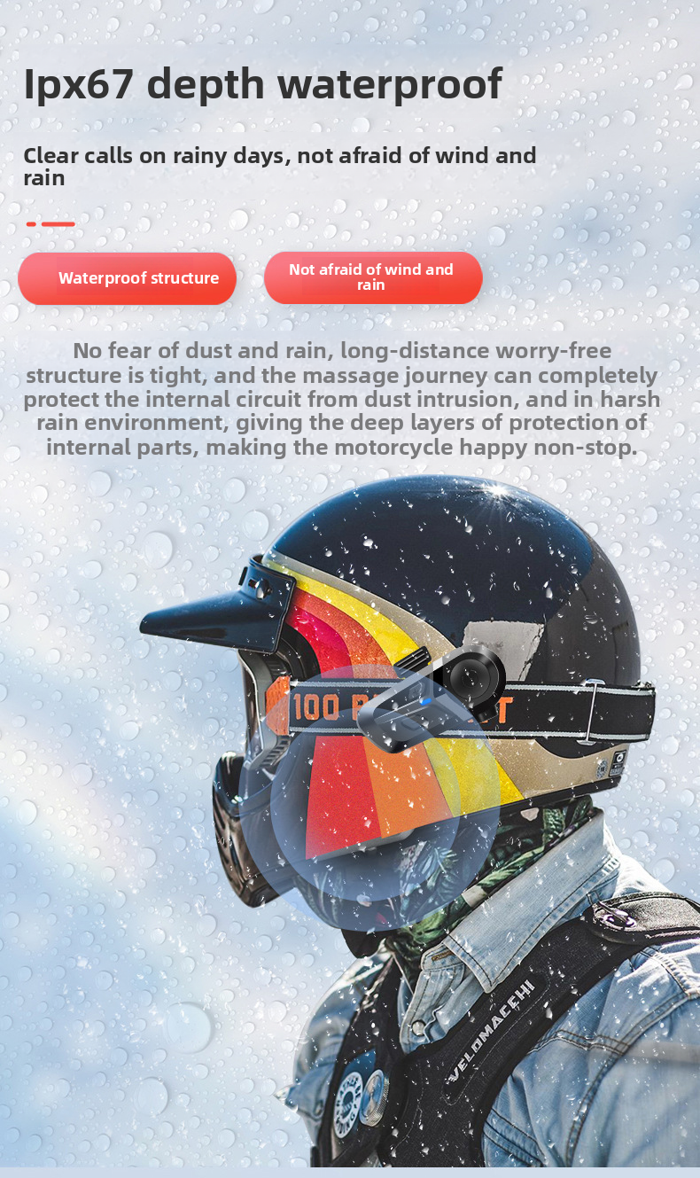 Full Face Hard Wheat Motorcycle Bluetooth Helmet Headset_autovado.com