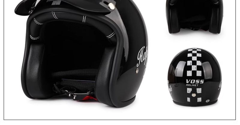 Retro Motorcycle Helmet 3/4 Open Face With Bluetooth & Interchangeable Goggles - ABS Lightweight Safety Helmet For Men & Women_autovado.com
