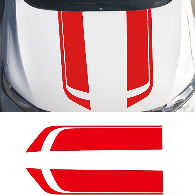 Car Machine Cover Decorative Striped Stickers, Suitable For All Cars, SUVs, Off-road Vehicles, Universal Stickers_autovado.com