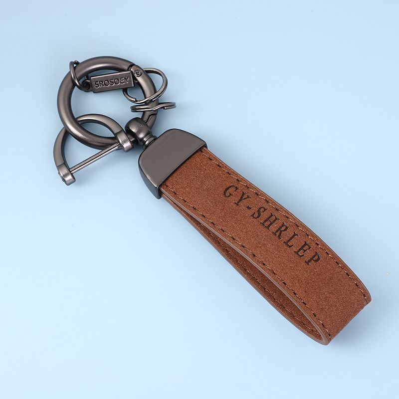 Suede Car Keychain Pendant Creative Personality Simple Key Chain Ring Men And Women Couple Lanyard Waist Hanging_autovado.com