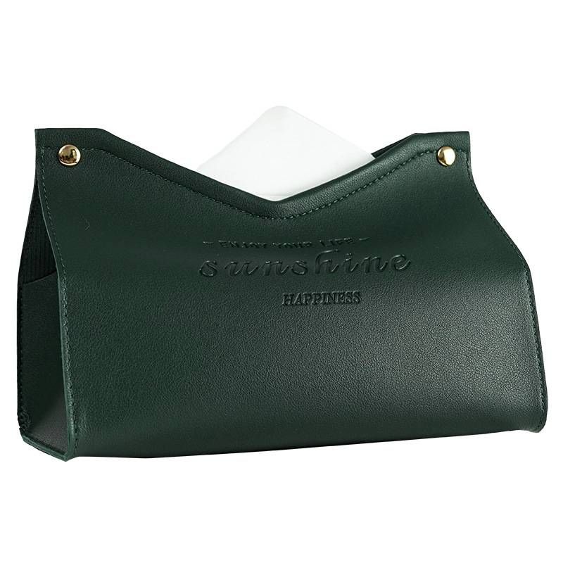 Modern Leather Tissue Box – V-Cut Desktop Holder (Minimalist & Durable)_autovado.com