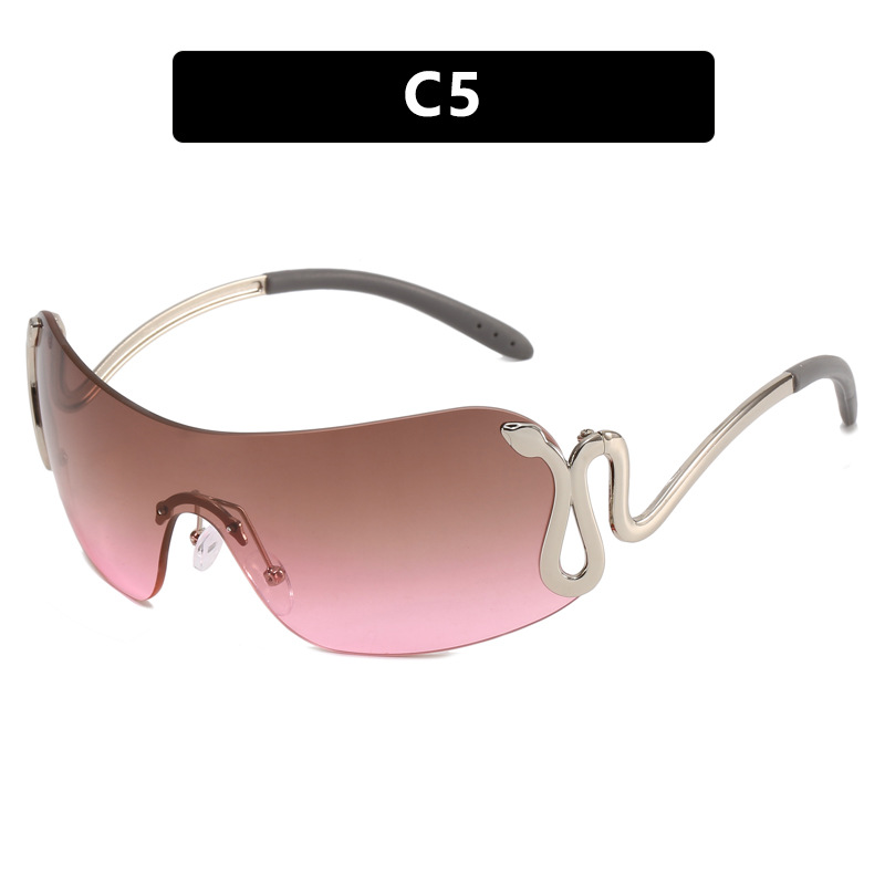 Unisex Spirit snake one-piece sunglasses Fashion personality sunglasses Fashion Y2K sunglasses_autovado.com