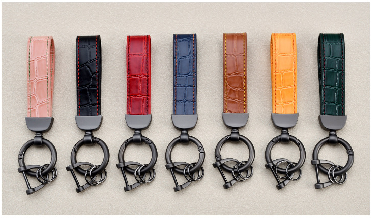 Fashion High End Car Anti Lost Key Ring Simple Leather Key Chain Pendant Creative Couple Business Key Chain_autovado.com