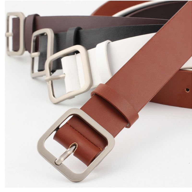 HOT PU Leather Belt Women Square Pin Buckle Black Belts for Jeans Pants Chic Brand Vintage Strap Female Waistband_autovado.com
