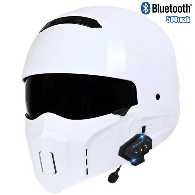 DOT & 3C Certified Retro Motorcycle Half Helmet With Bluetooth – Samurai Black Scorpion Design – Vintage Harley Style For Men_autovado.com