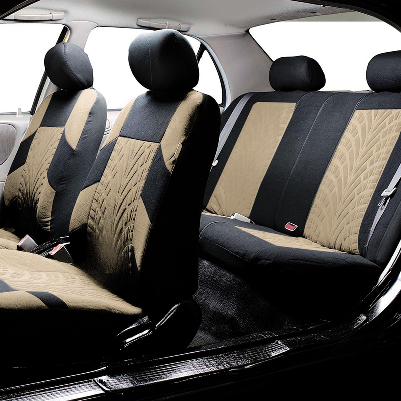Fuzhongfu 9Pcs Car Seat Covers Set Comfortable Seating Polyester Front Rear Universal Fit Car Seat Covers Full Set for Automobile SUV Minivan_autovado.com