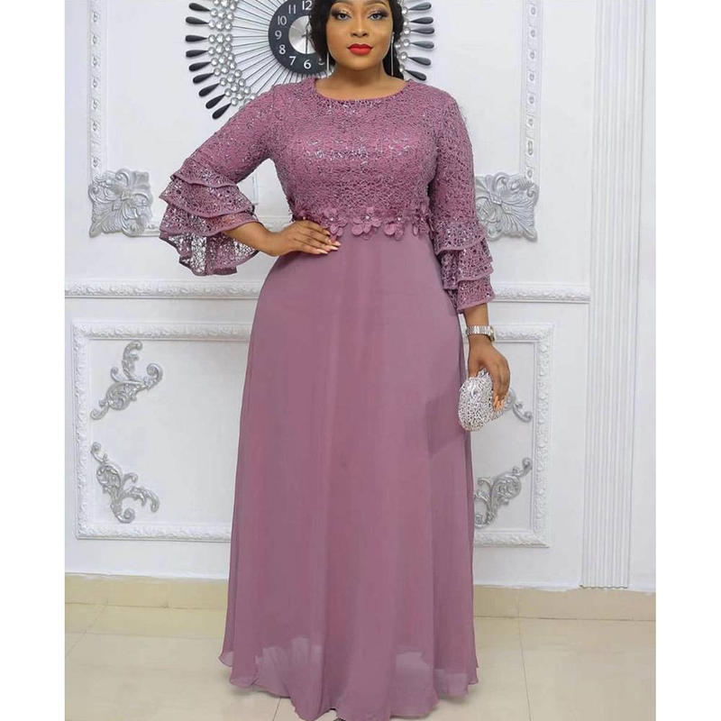 Women's large new lace heavy chiffon dress dress_autovado.com