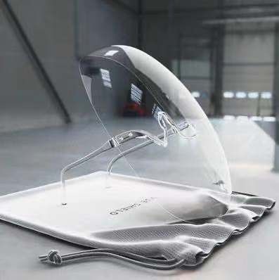 LazyZoom New Transparent Full Face Space Mask Extended Plastic Anti-Oil Cycling Shield_autovado.com