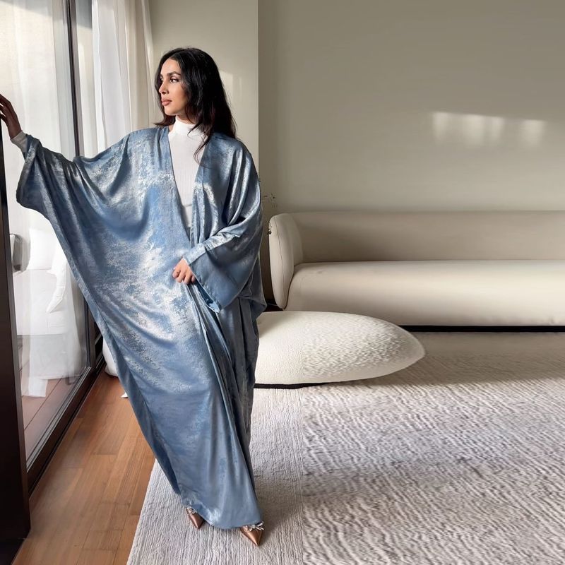 Women's Clothing Arab Dubai modern Muslim fashion gold stamped robe abaya outerwear cardigan robe_autovado.com