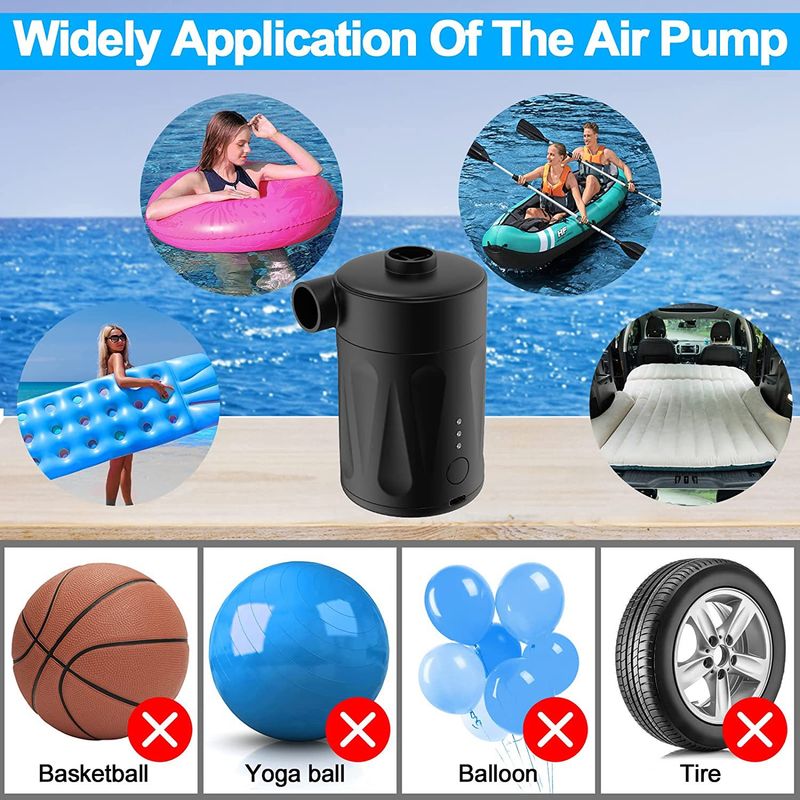 Inflatable Pump Portable Battery Pump Outdoor Wireless Swimming Pool Inflatable Boat Inflatable Bed Vacuum Compression Bag Air Pump_autovado.com