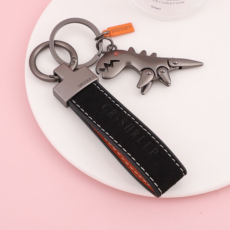 Suede Keychain Internet Celebrity Little Dinosaur Pendant Cute Cartoon Car Key Chain Pendant Creative Gift For Women_autovado.com
