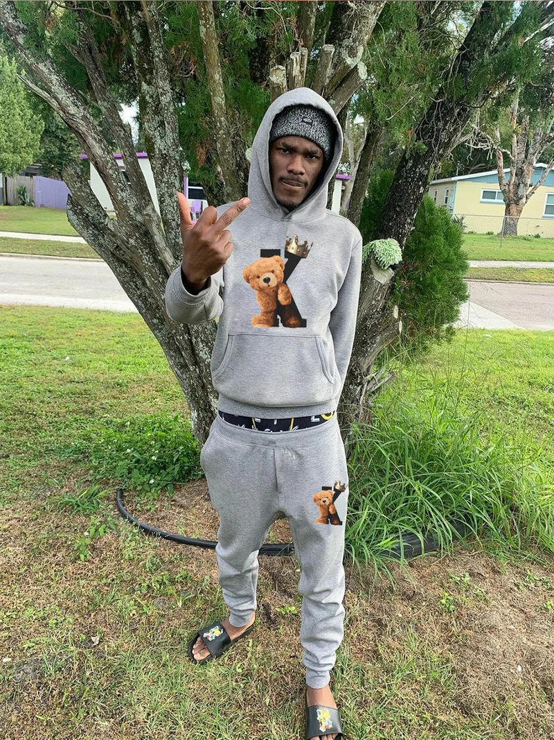 Men's Clothes 2024 New Large Size Hoodie And Fleece Thick Loose Hoodie K Bear Men's Tracksuit Hoodie_autovado.com