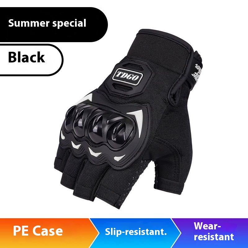 Motorcycle Gloves – All-Season Riding Gloves (Touchscreen, Anti-Slip, PE/Alloy/Carbon Shell, M/L/XL, Black/Red/Green)_autovado.com
