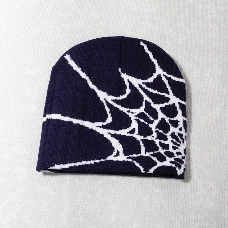 Hot Sale Fashion Knitting Spider Web Design Hat for Men Women Pullover Pile Y2k Goth Warm Beanie Hats New Hip-hop Street Cap_autovado.com