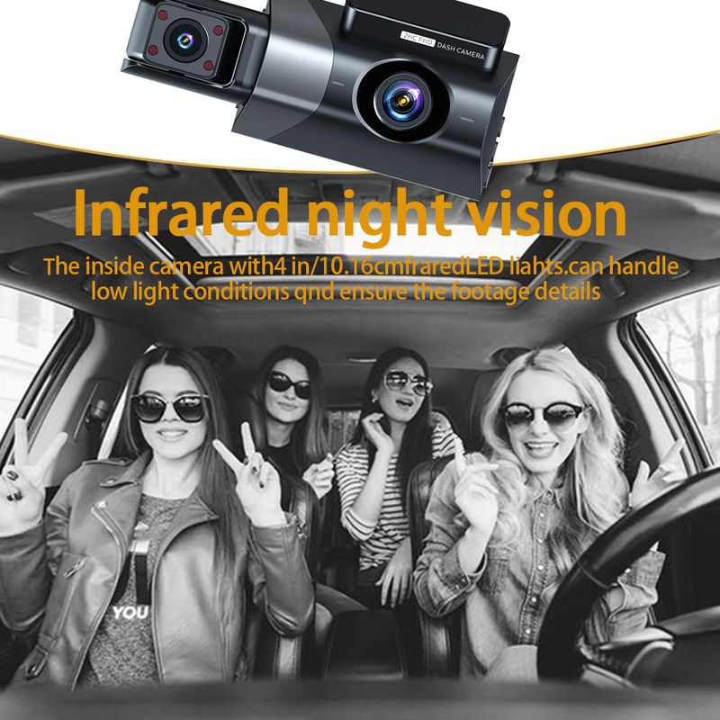 High-definition 1080P three-recording driving recorder multi-lens panoramic parking app interconnected monitoring vehicle camera_autovado.com