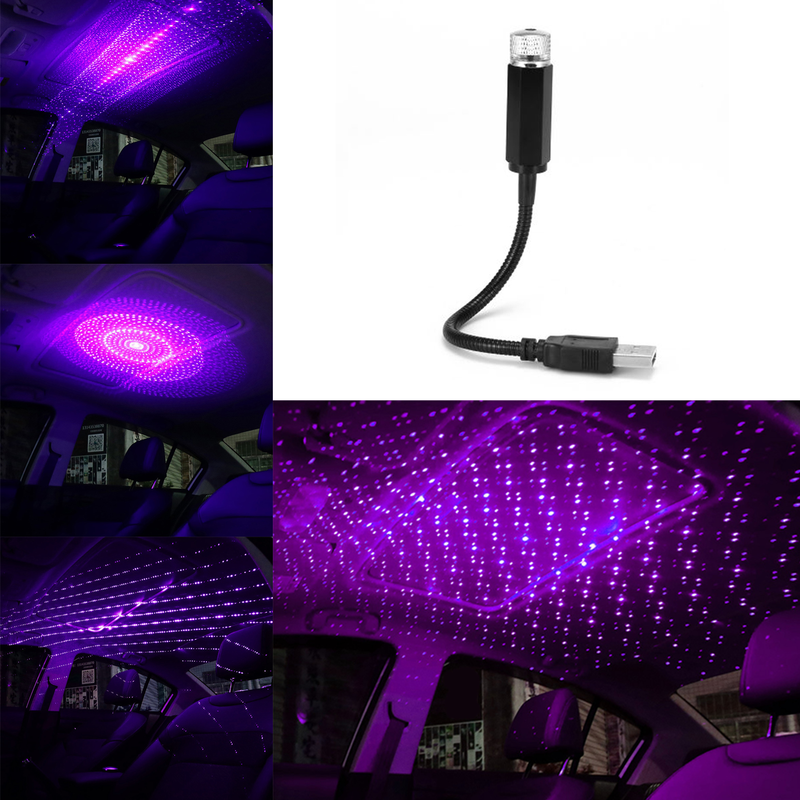 Ambient Star Light Starry USB Metal Modified Roof Interior Decor Lamp Projector for Car_autovado.com