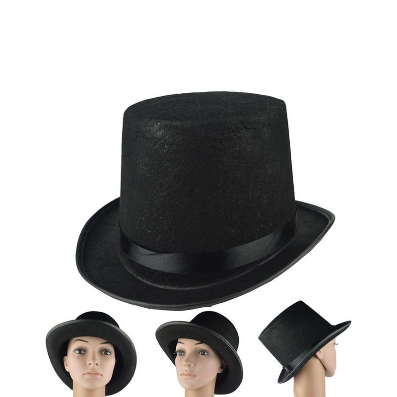 Hot Sale Collapsible Deluxe Black Top Kids Adult Magician Jazz Stage Performances Fashion Party Costume Gentleman Hat_autovado.com