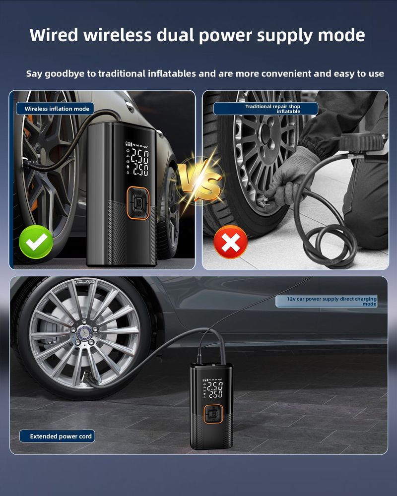 Wireless Portable Pump Electric Tire Car High Pressure Air Treasure_autovado.com