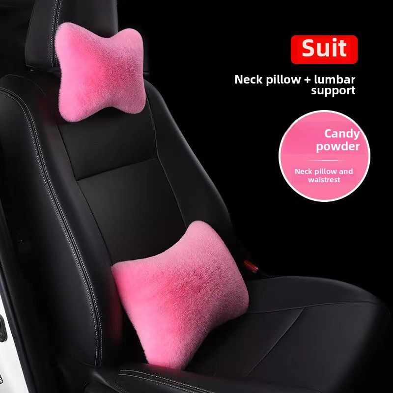 Wholesale car plush headrest waist support a pair of car neck pillow car waist support waist support rabbit plush car waist support_autovado.com