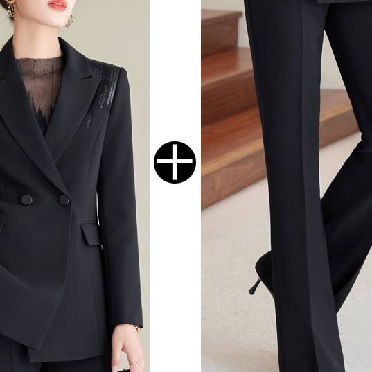 Women's Clothing Small Suit Goddess Fan Sequins Fashion Temperament Host Work Clothes_autovado.com