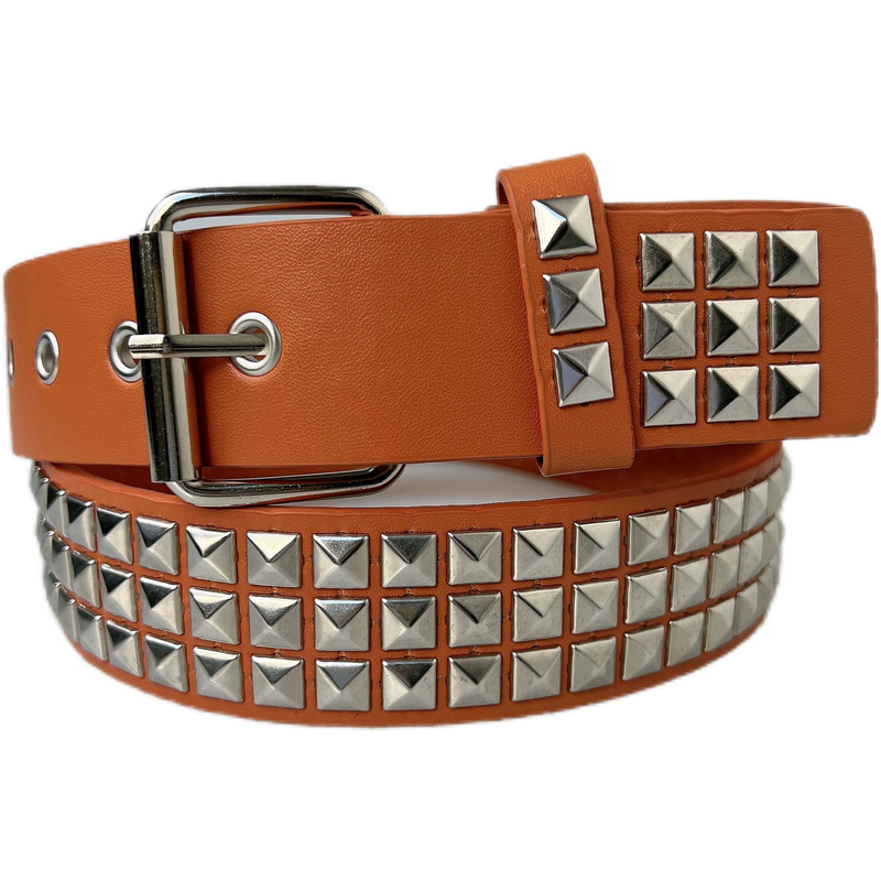 Women's Belts pyramid cybery2k subculture gothic square beads rivet belt belt for women cross-border_autovado.com