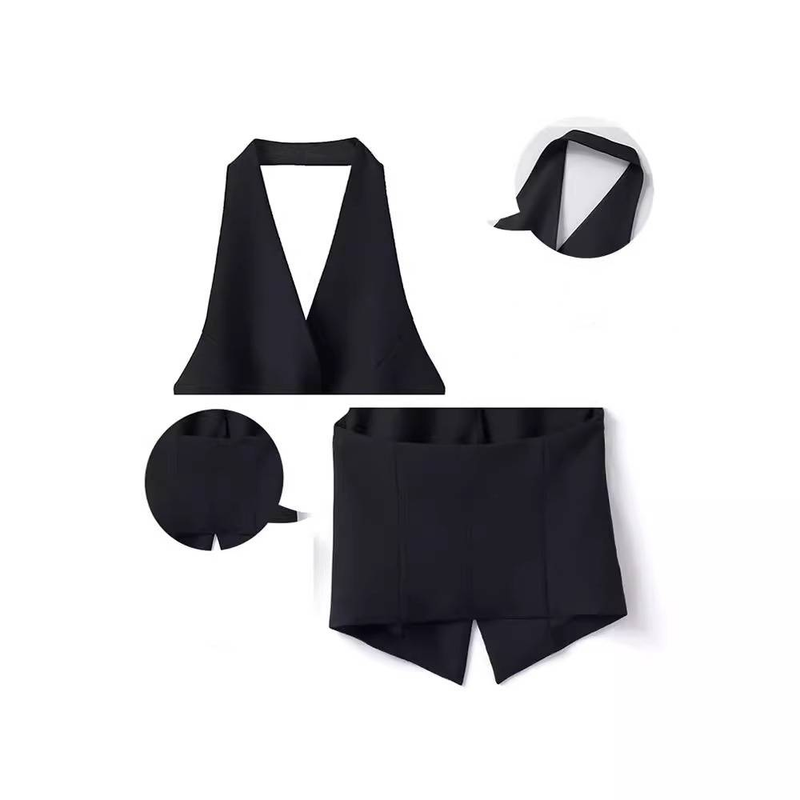 Women's Clothing Halter neck suit vest vest spring new top design niche temperament sleeveless waistcoat_autovado.com