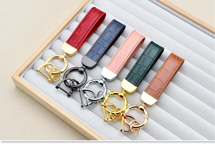 Fashion High End Car Anti Lost Key Ring Simple Leather Key Chain Pendant Creative Couple Business Key Chain_autovado.com