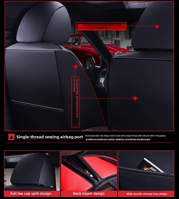 All-inclusive 9D leather car seat cover four seasons fashion sports seat cover New interior supplies_autovado.com