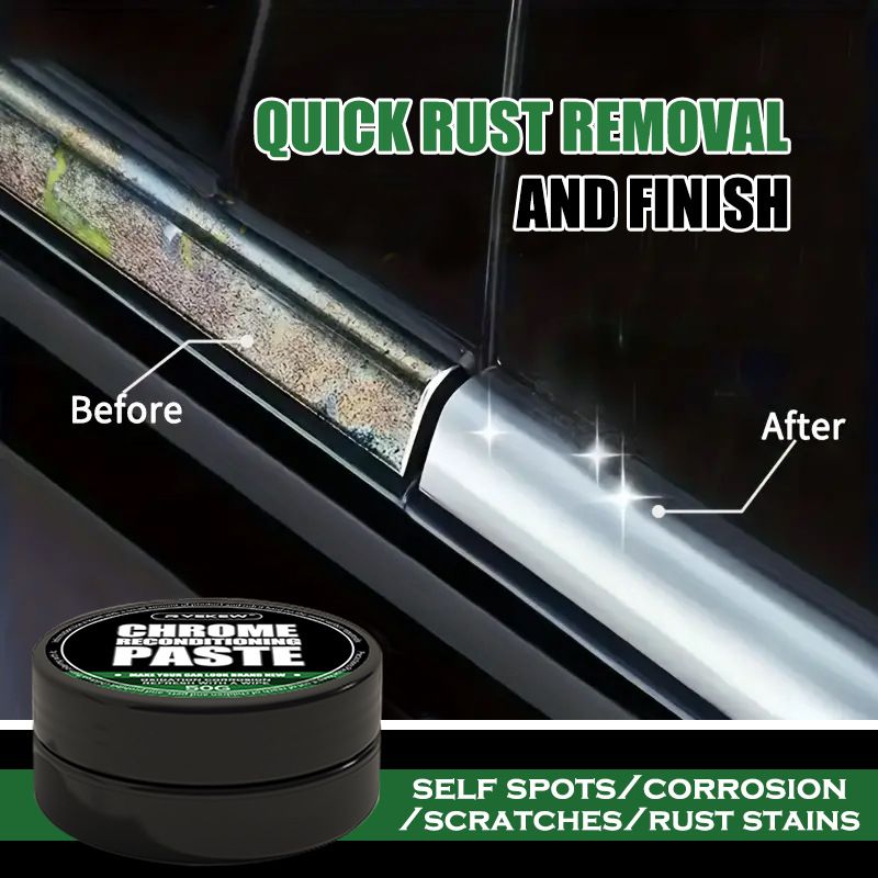 Ryekew Car Door And Window Metal Polishing Bright Strip Paste Chrome Parts Repair Refurbishment Agent_autovado.com