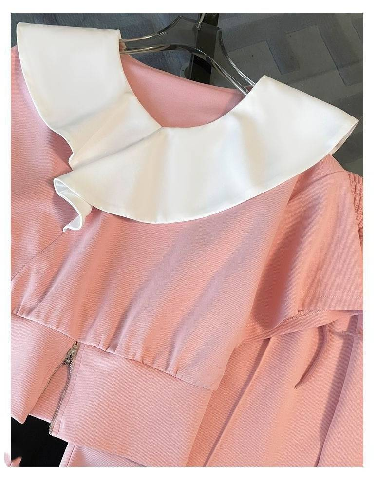 Women's Clothing Temperament sports suits new slimming and age reducing fashion casual wide leg pants street blasting two piece suit _autovado.com