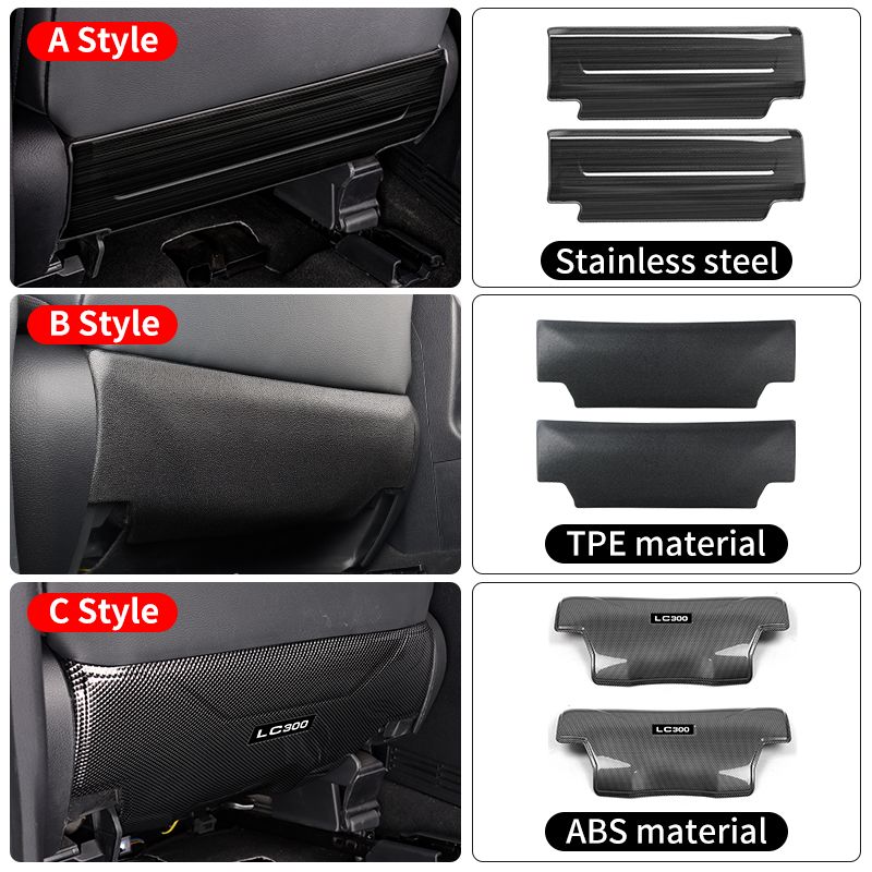 For Toyota Land Cruiser 100 200 300 Stainless Steel Seat Protection Kick Plate, 1998-2025 LC200 LC300 Decorative_autovado.com
