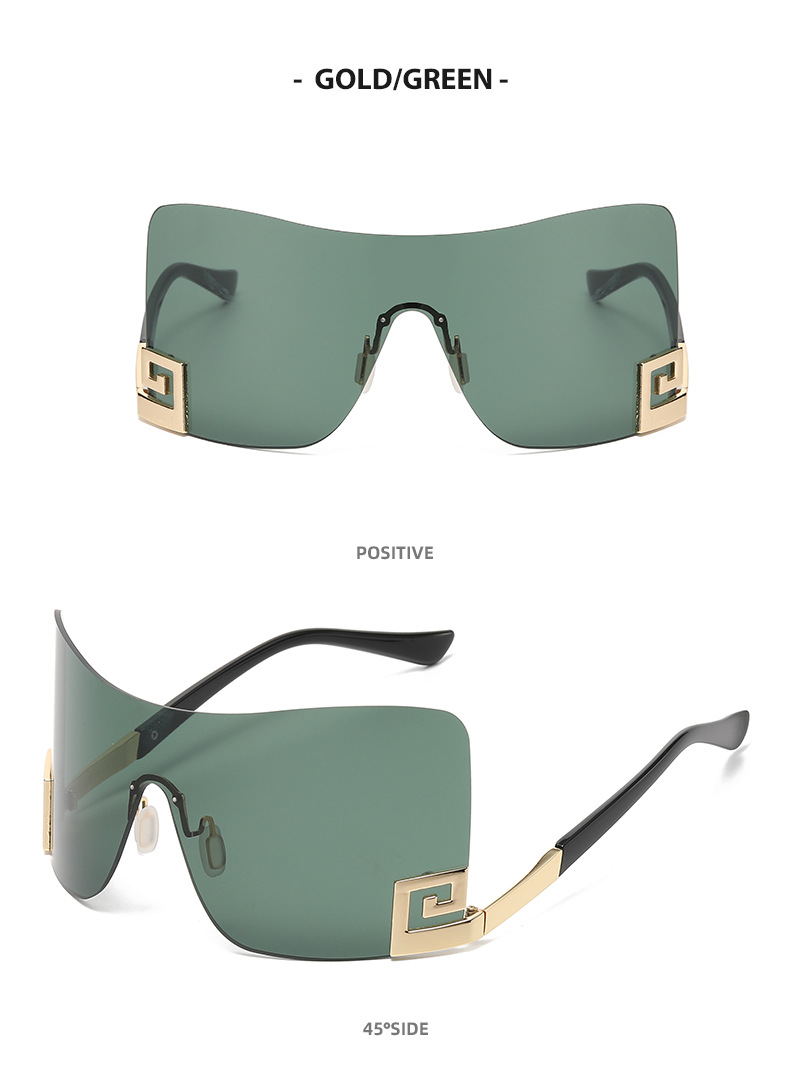 Unisex Big frame one-piece sunglasses Y2K personality Everything sunglasses_autovado.com