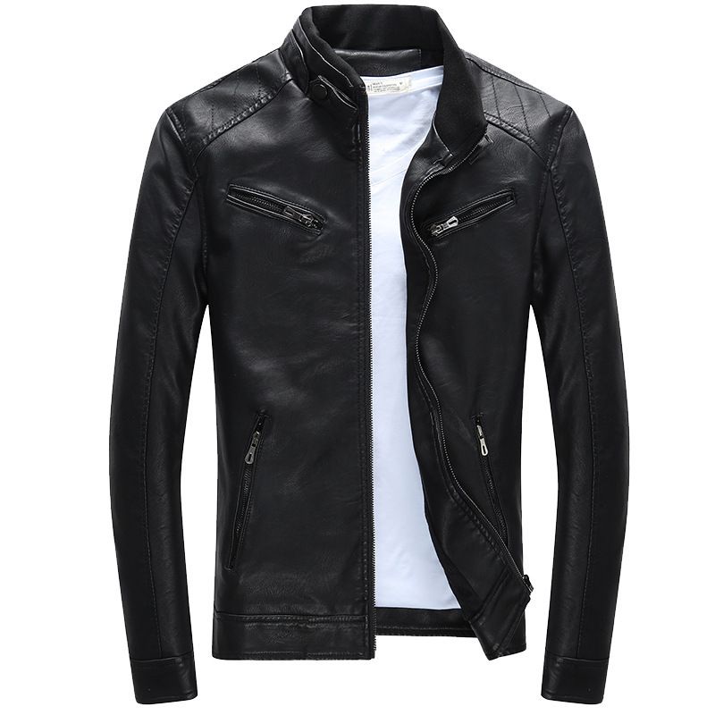 Men's Clothing New leather jacket for men, slim style jacket for young men,spring new style for men, handsome motorcycle men's leather jacket_autovado.com