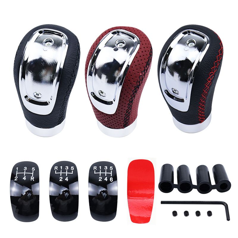 Hot Selling Universal Car PU Rod Ball Handball Genuine Leather Knob 3 Gear Shift Head_autovado.com