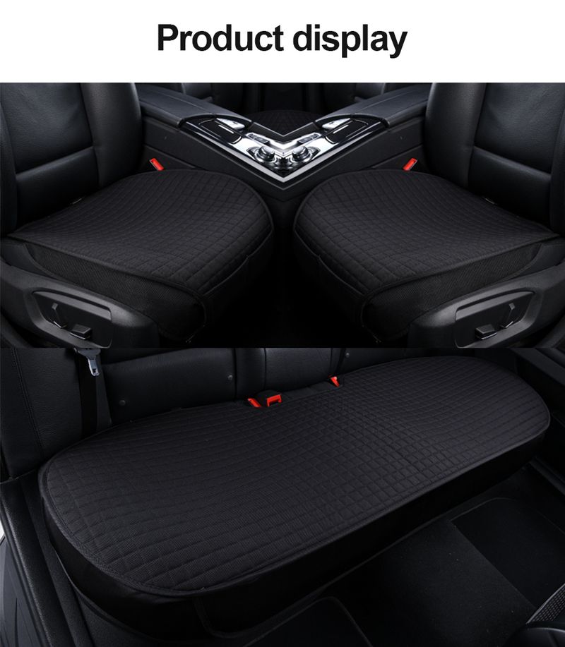 Linen Cover Flax Breathable Car Seat Cushion All Seasons Universal Non-Slip Protector Pad Fits For Sedan Van SUV Truck_autovado.com