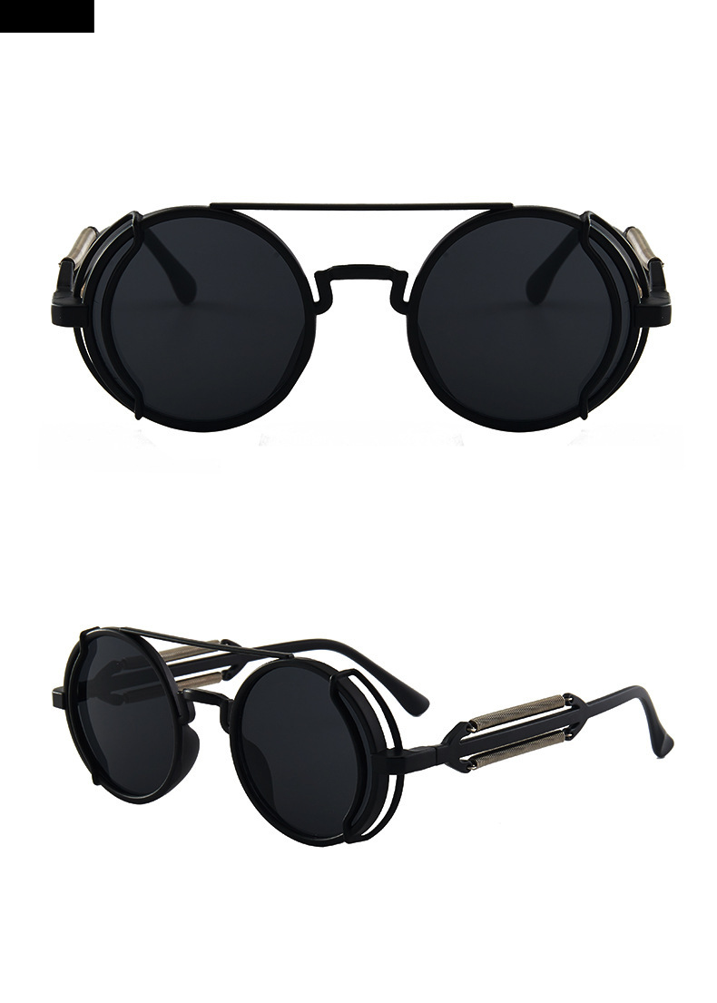 Unisex Cyberpunk trend Retro sunglasses Round sunglasses_autovado.com