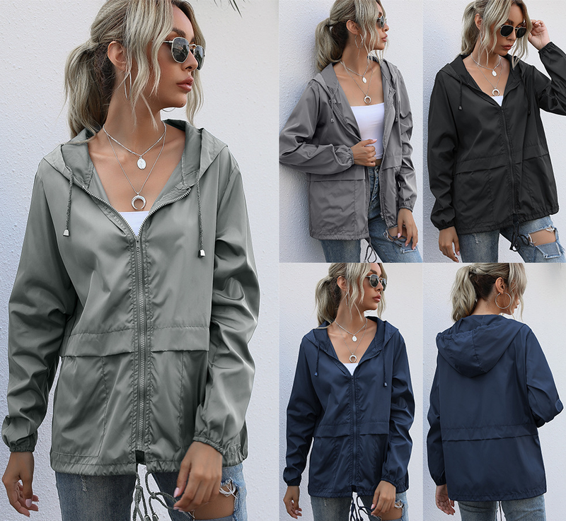 Women's Zipper Hoodie Lightweight Outdoor Hiking Raincoat Jacket Jacket Ready in Stock_autovado.com