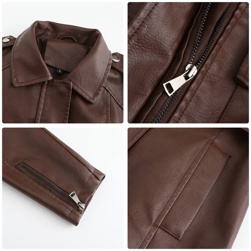 New mid-length leather coat with belt long-sleeved leather trench coat fashionable coat woman_autovado.com