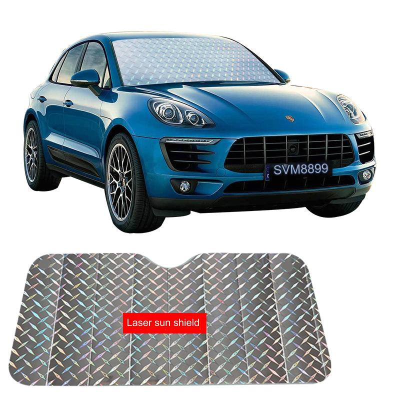 Car sunshade front thickened laser sunshade summer sun protection heat insulation visor car sunshade_autovado.com