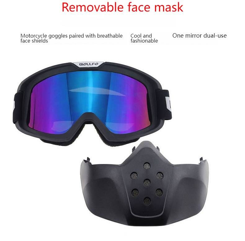 Retro Motorcycle Goggles – Anti-Fog, UV Protection, Interchangeable Lenses – Off-Road, Motocross, Cycling – Durable PC Frame_autovado.com