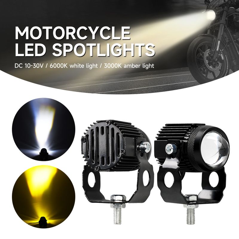 LED motorcycle headlights near and far two-color light strong flash headlights_autovado.com