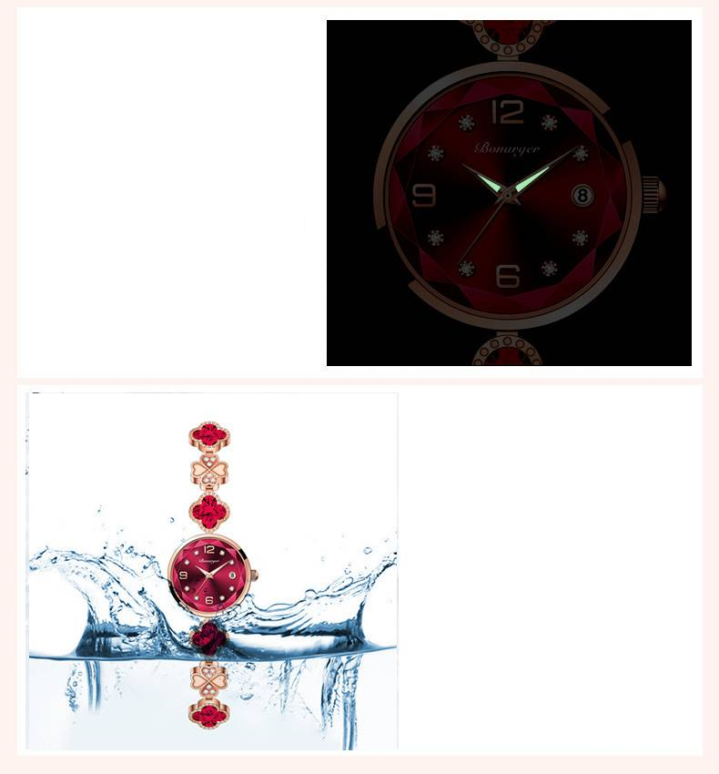 Women's Watch Four-leaf Clover Charm Quartz Bracelet Watch Luxury Rhinestone Analog Stainless Steel Waterproof Wrist Watch _autovado.com