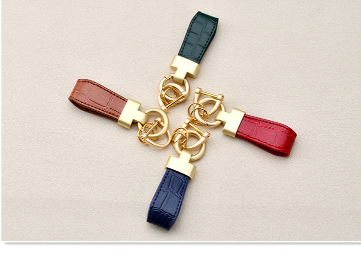 Simple Leather Bag Pendant Creative Horseshoe Buckle Leather Key Accessories New Fashion Leather Rope Car Key Chain_autovado.com