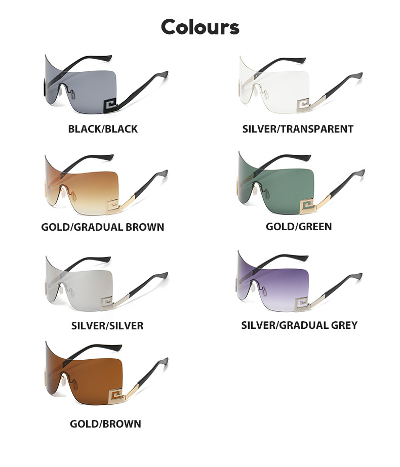 Unisex Big frame one-piece sunglasses Y2K personality Everything sunglasses_autovado.com