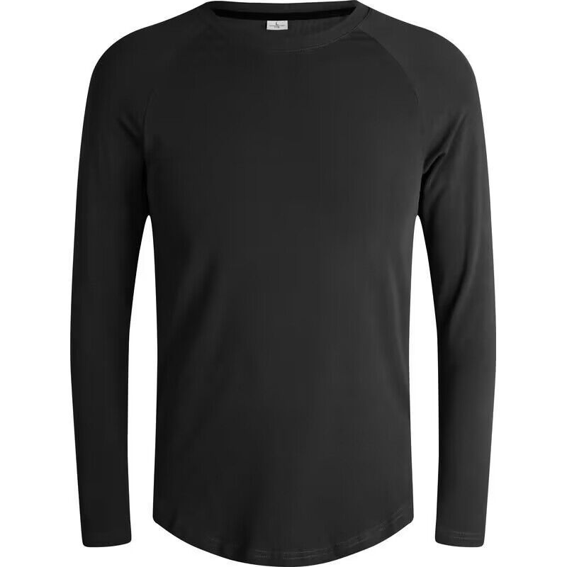 Men's Clothing Long-Sleeved Sports T-Shirt Cotton Training Suit Casual Thin Top Running Fitness Bottom_autovado.com