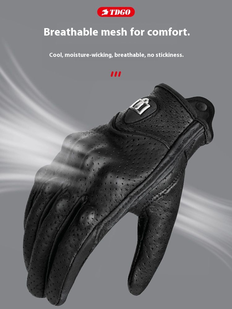 Motorcycle Gloves – Premium Lambskin & Cowhide (Windproof/Touchscreen/Breathable, All-Season Riding, M/L/XL, Black/Yellow)_autovado.com