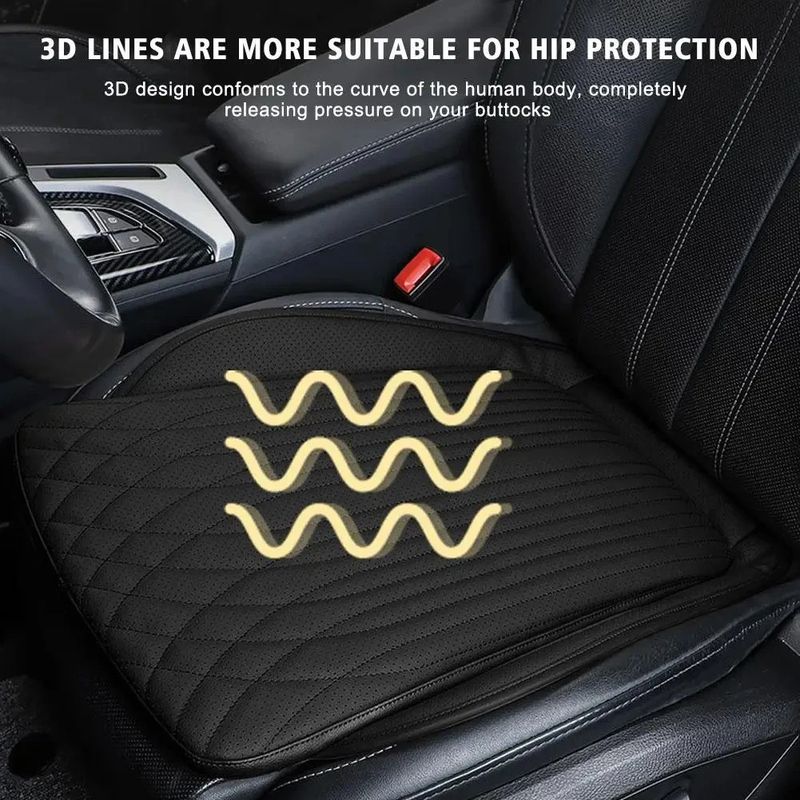 New Breathable Nappa Leather Non-slip Car Sponge High Rebound Pad Cushion Four Seasons Universal Auto Seat_autovado.com