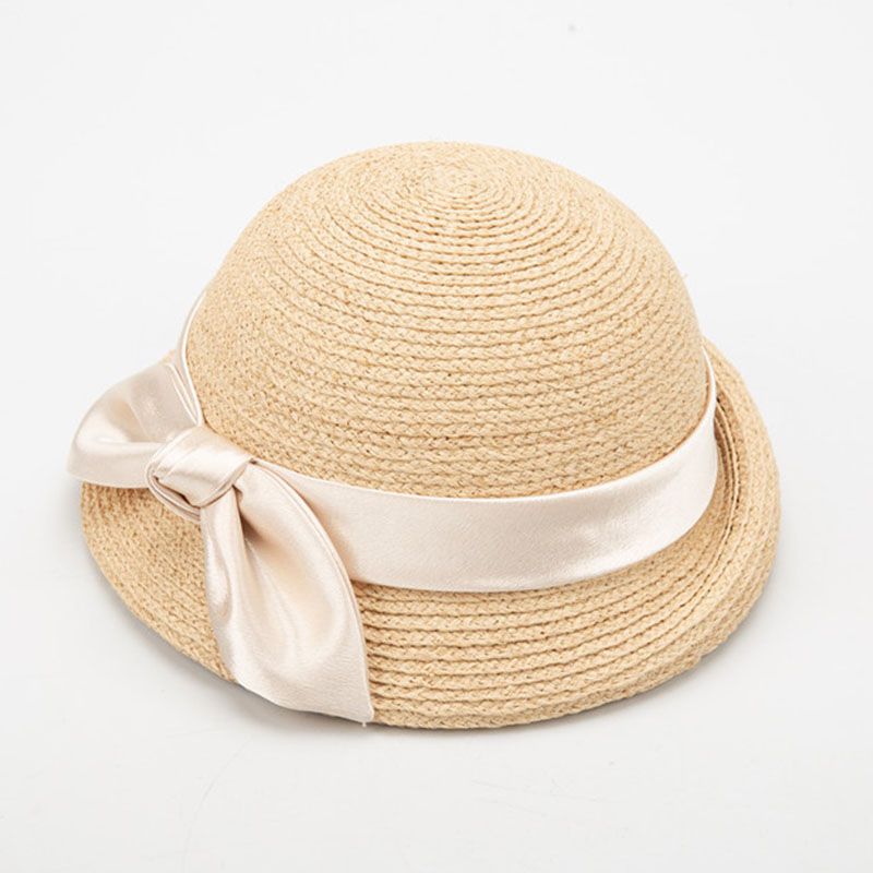 Hot Sale Women Raffia Straw Hats Ribbon Bow Blower Ladies Summer Fedora Outdoor Sun wedding Party Hat_autovado.com