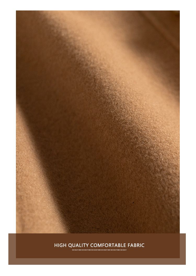 Women's Clothing quality double sided wool coat with hood and short button for women_autovado.com