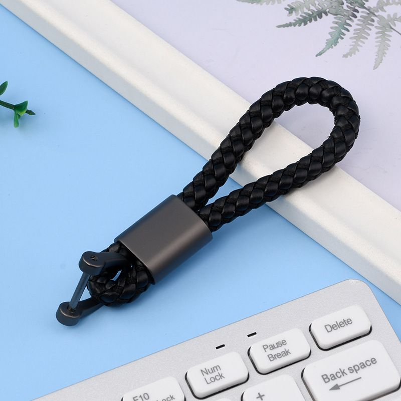 Simple Braided Rope Keychain Car Leather Decorative Keychain Fashion Creative Bag Portable Anti Lost Horseshoe Buckle_autovado.com